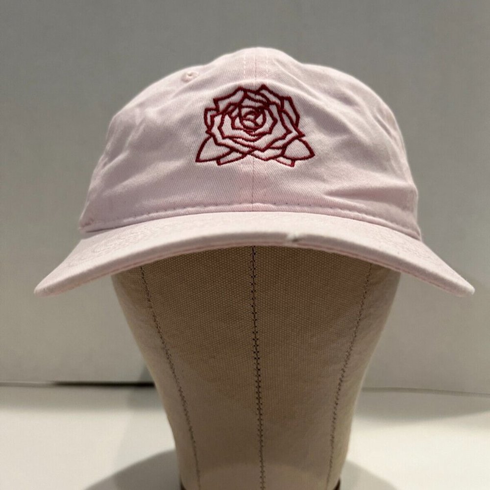 Obey Pink Rose Outline Dad Hat Adjustable Adult Size Cotton, Clean